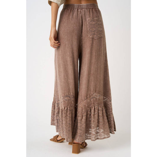 Cotton Gauze Pant in Washed Coffee