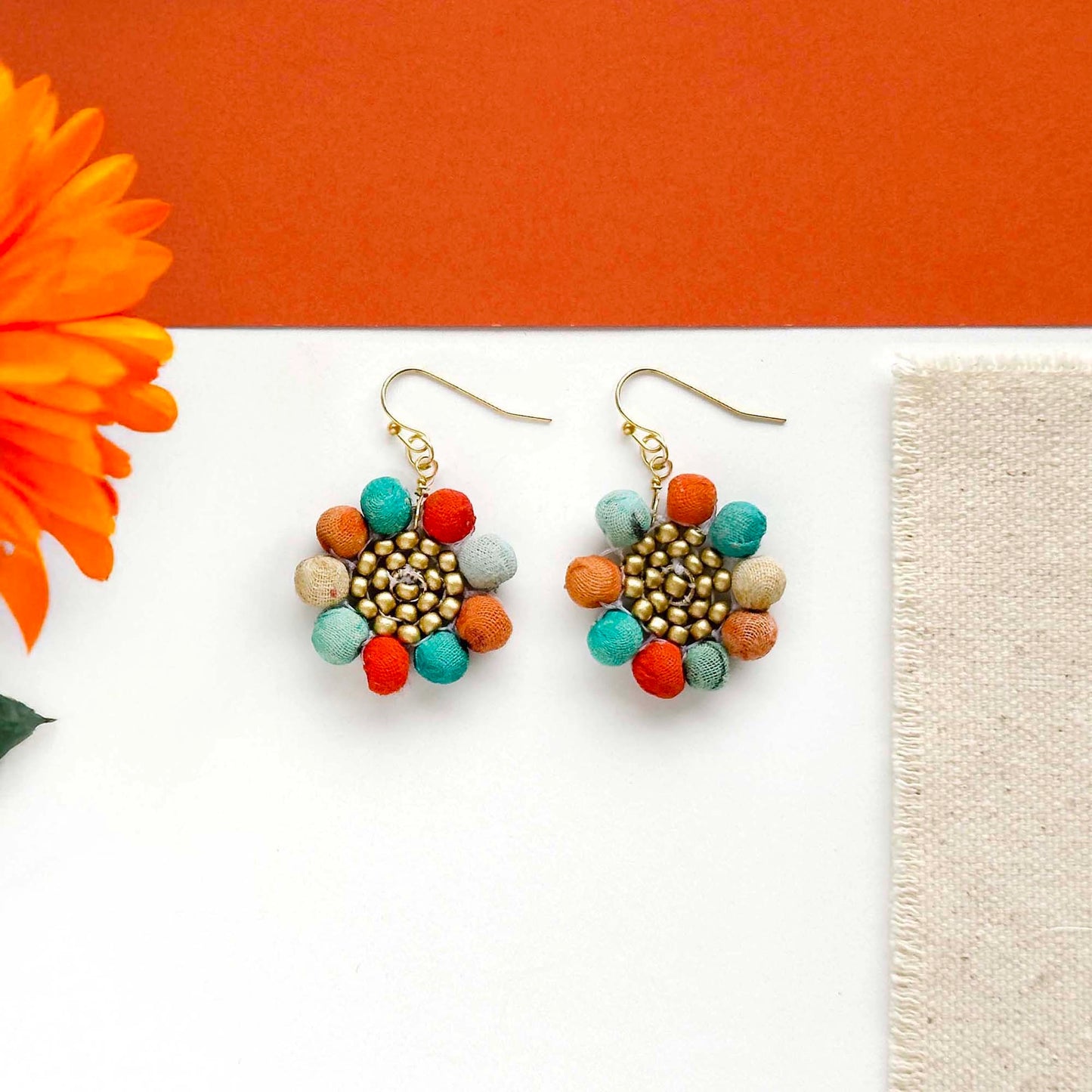 Kantha Sunflower Earring