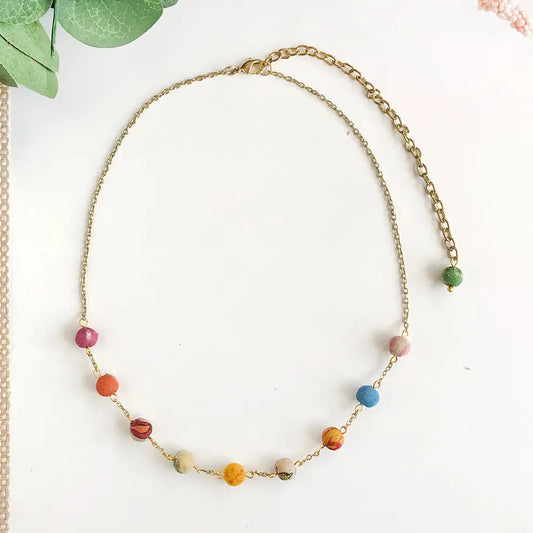 Kantha Dotted Necklace