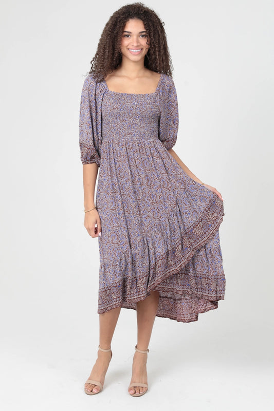 Cocoa Lapis Midi Dress