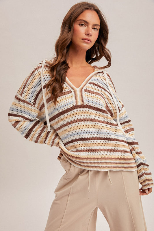 Coastal Stripes Hoodie Sweater