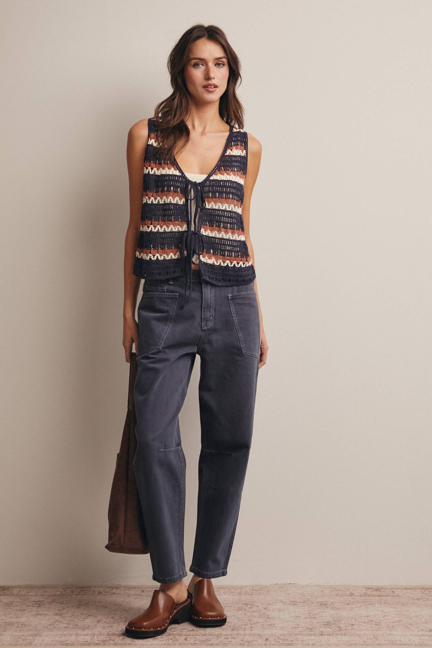 Canyon Stripe Crochet Vest