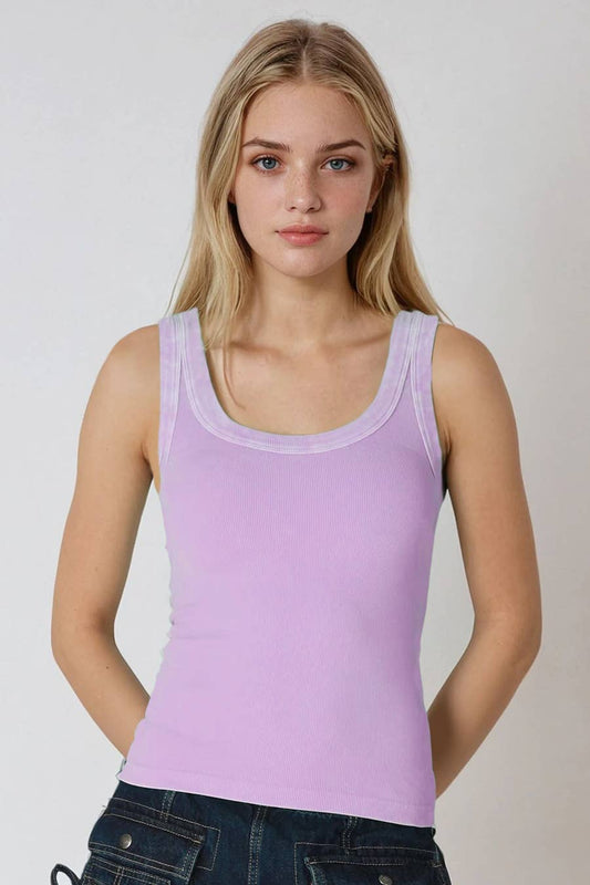 Vintage Wash Reversible Ribbed Tank