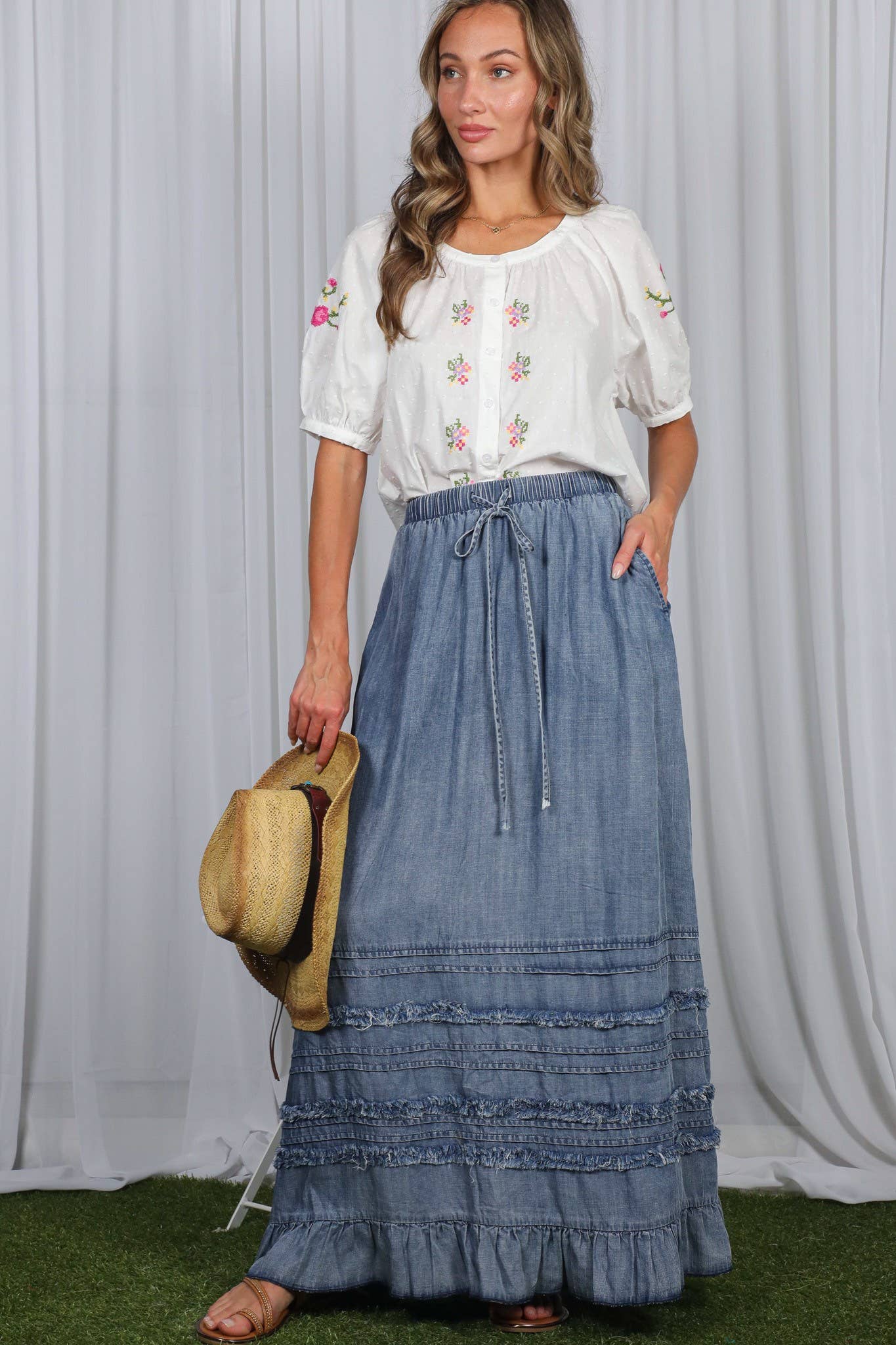The Sundown Ruffle Maxi Skirt