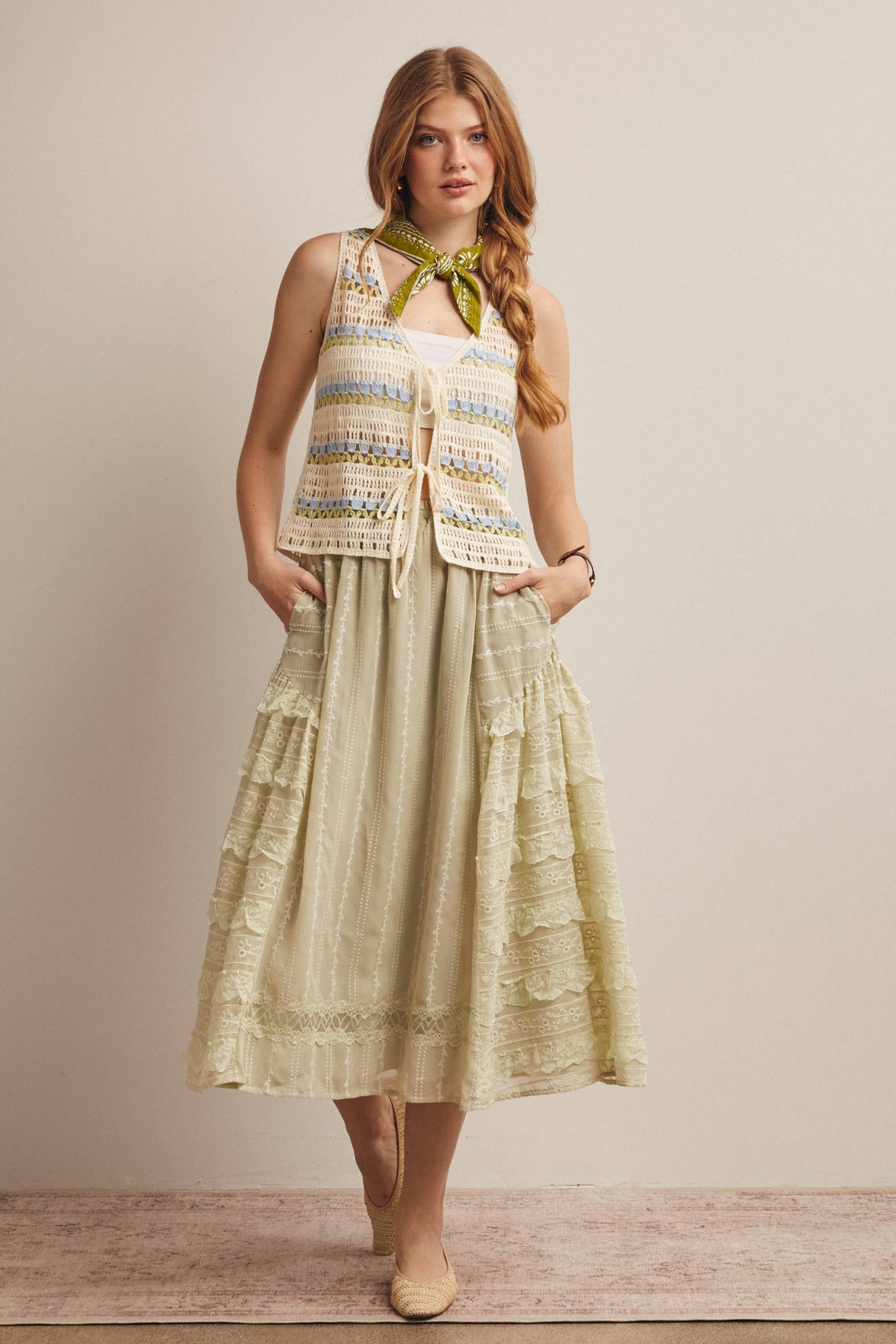Canyon Stripe Crochet Vest