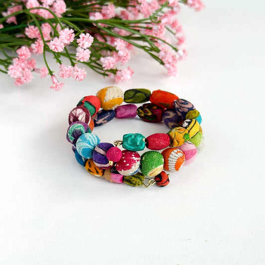 Kantha Spiral Bracelet