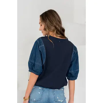 Navy/Denim Top