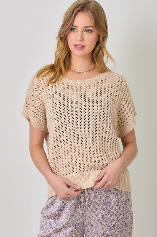 Crochet Weave Pullover Sweater