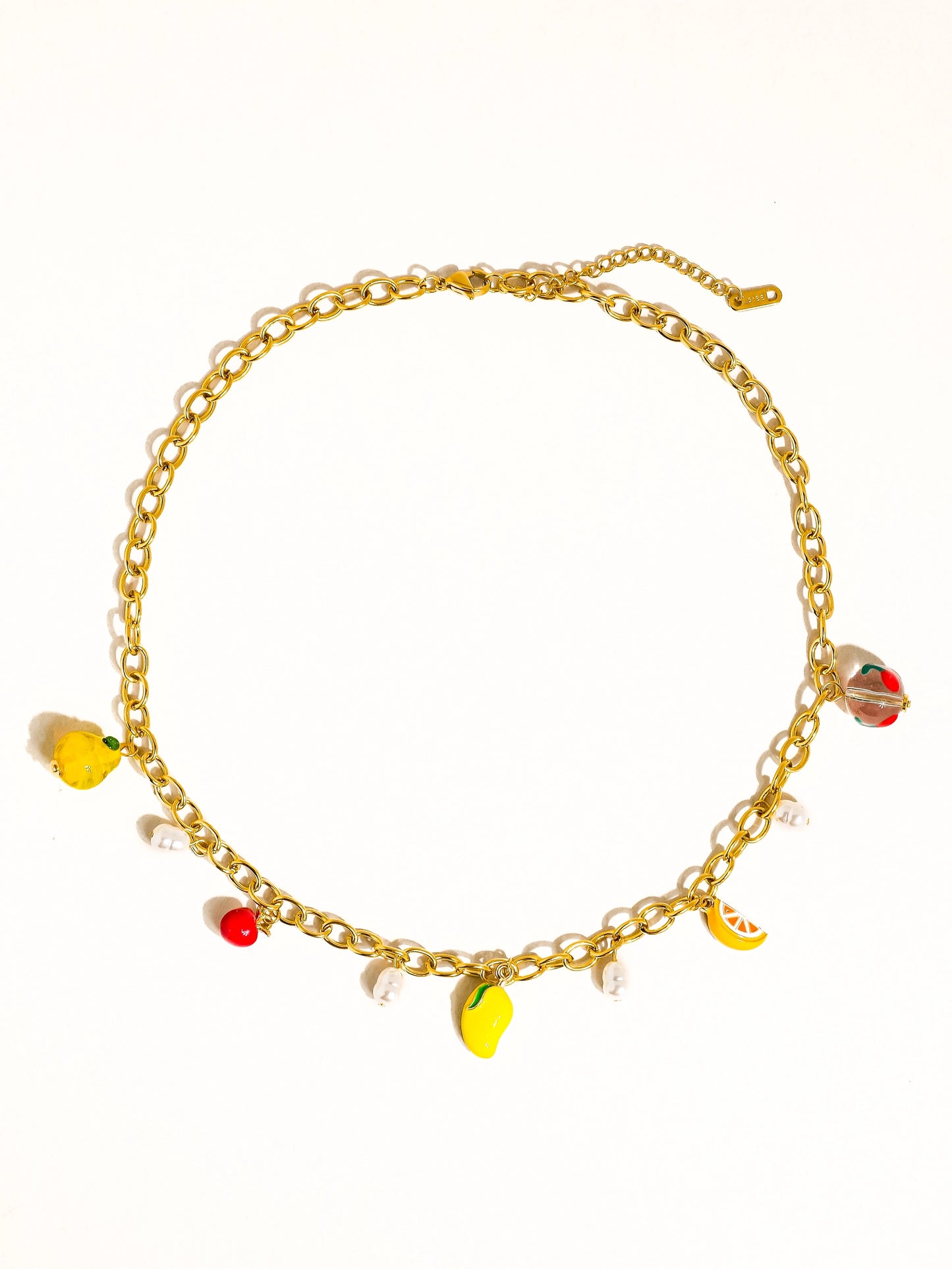 Non Tarnish Fruity Charm Necklace