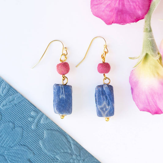 Kantha Rectangle Drop Earring