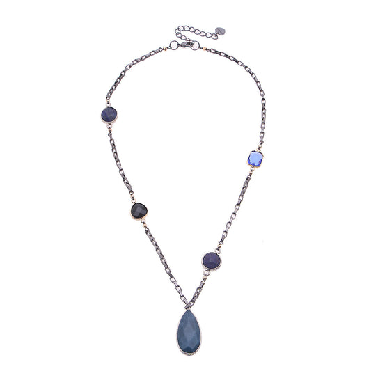 Nakamol Gunmetal Blue Necklace