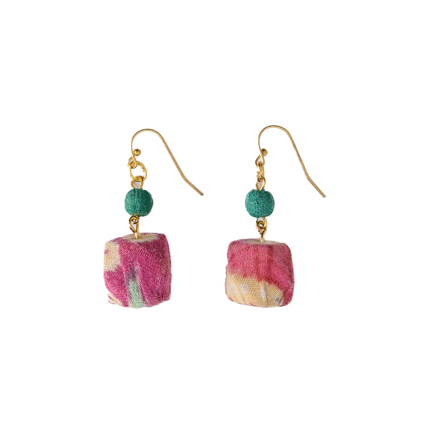 Kantha Polygon Drop Earring