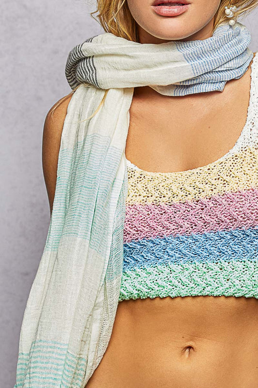 The Marina Striped Linen Scarf