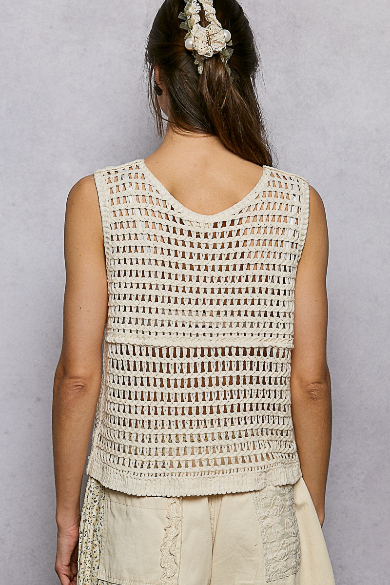 Paisley Pearl Crochet Vest