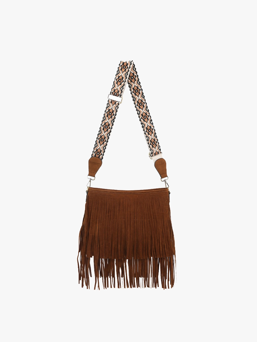 Sadie Faux Suede Fringe Crossbody