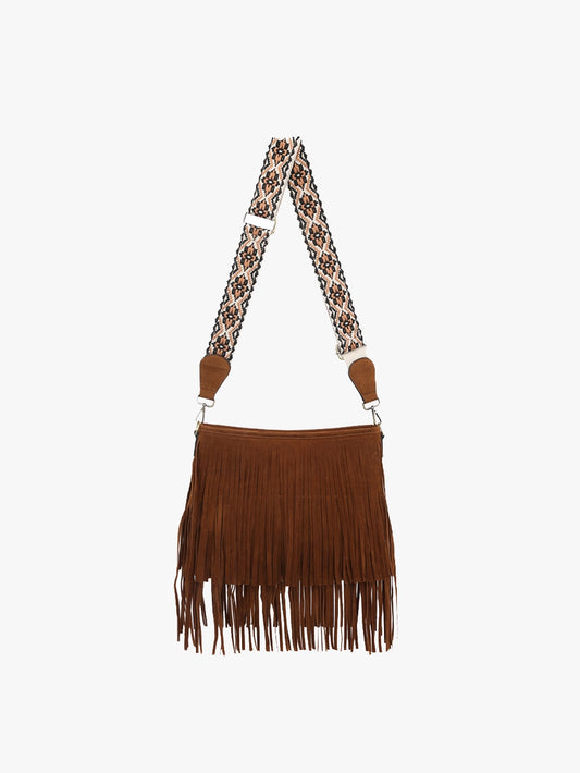 Sadie Faux Suede Fringe Crossbody