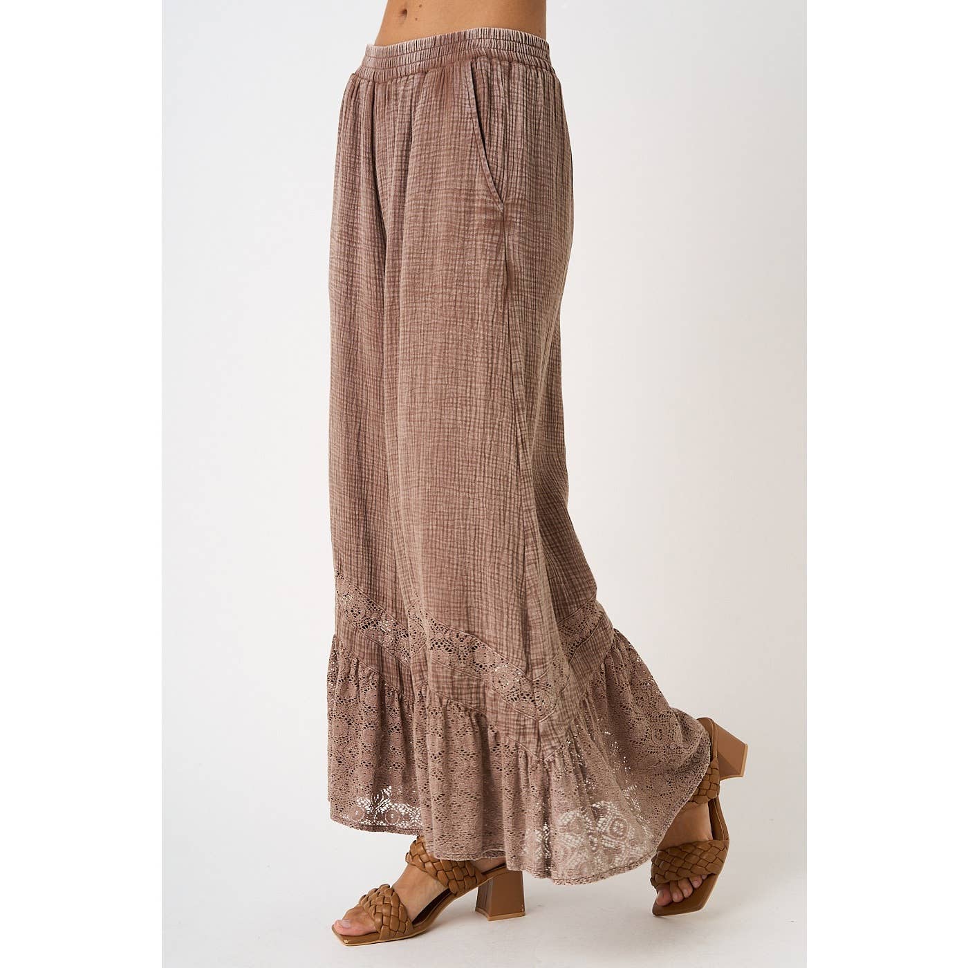 Cotton Gauze Pant in Washed Coffee