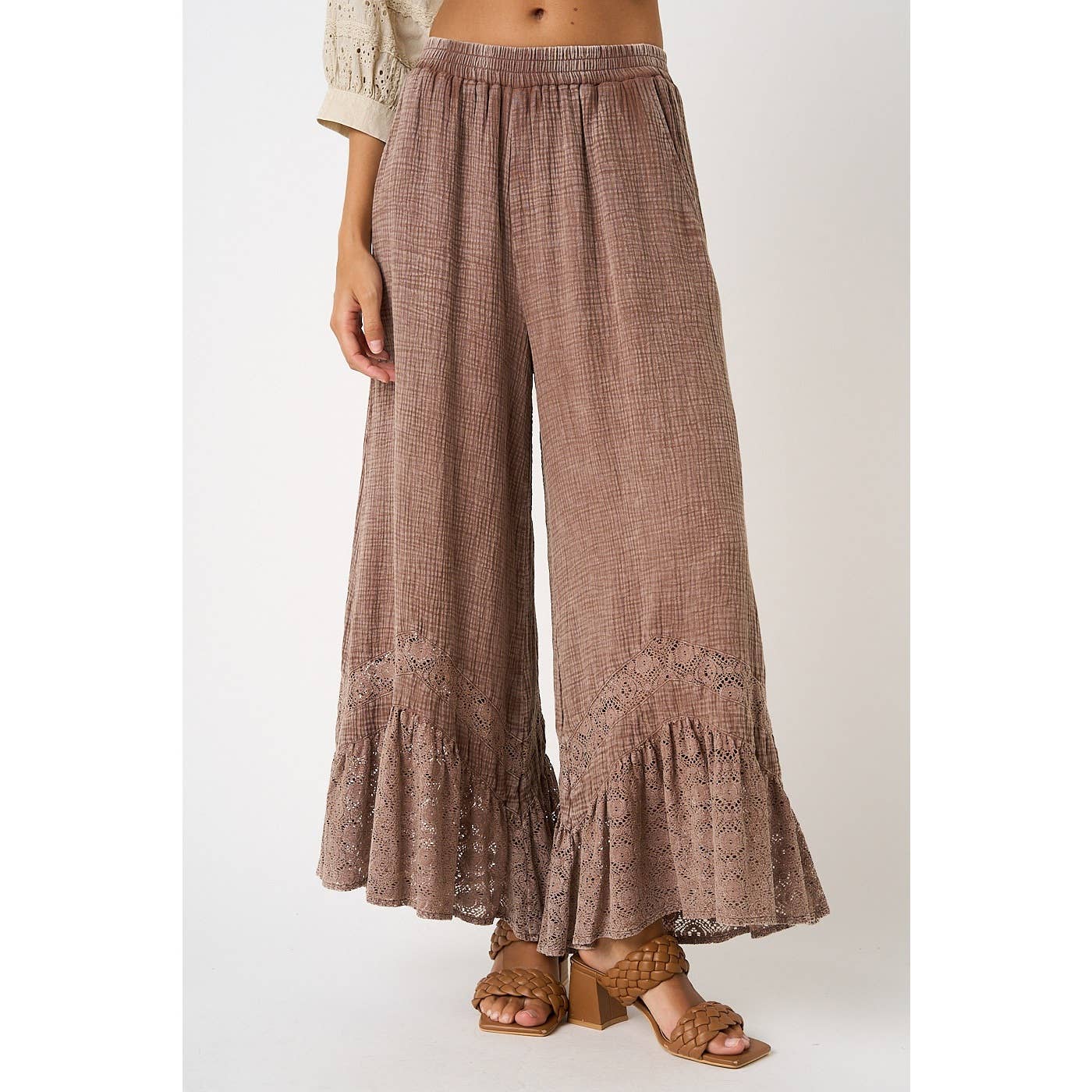 Cotton Gauze Pant in Washed Coffee