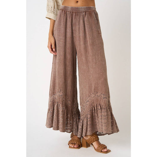Cotton Gauze Pant in Washed Coffee