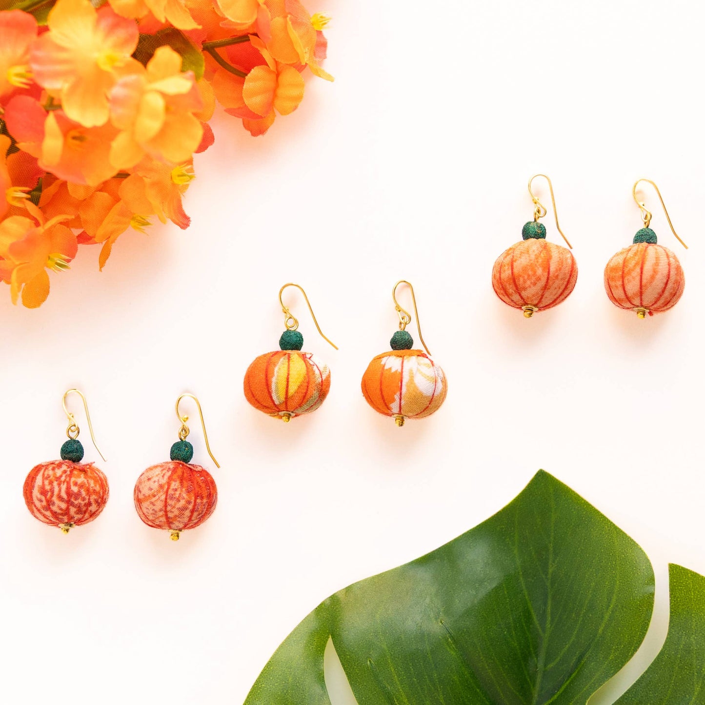 Kantha Pumpkin Earrings