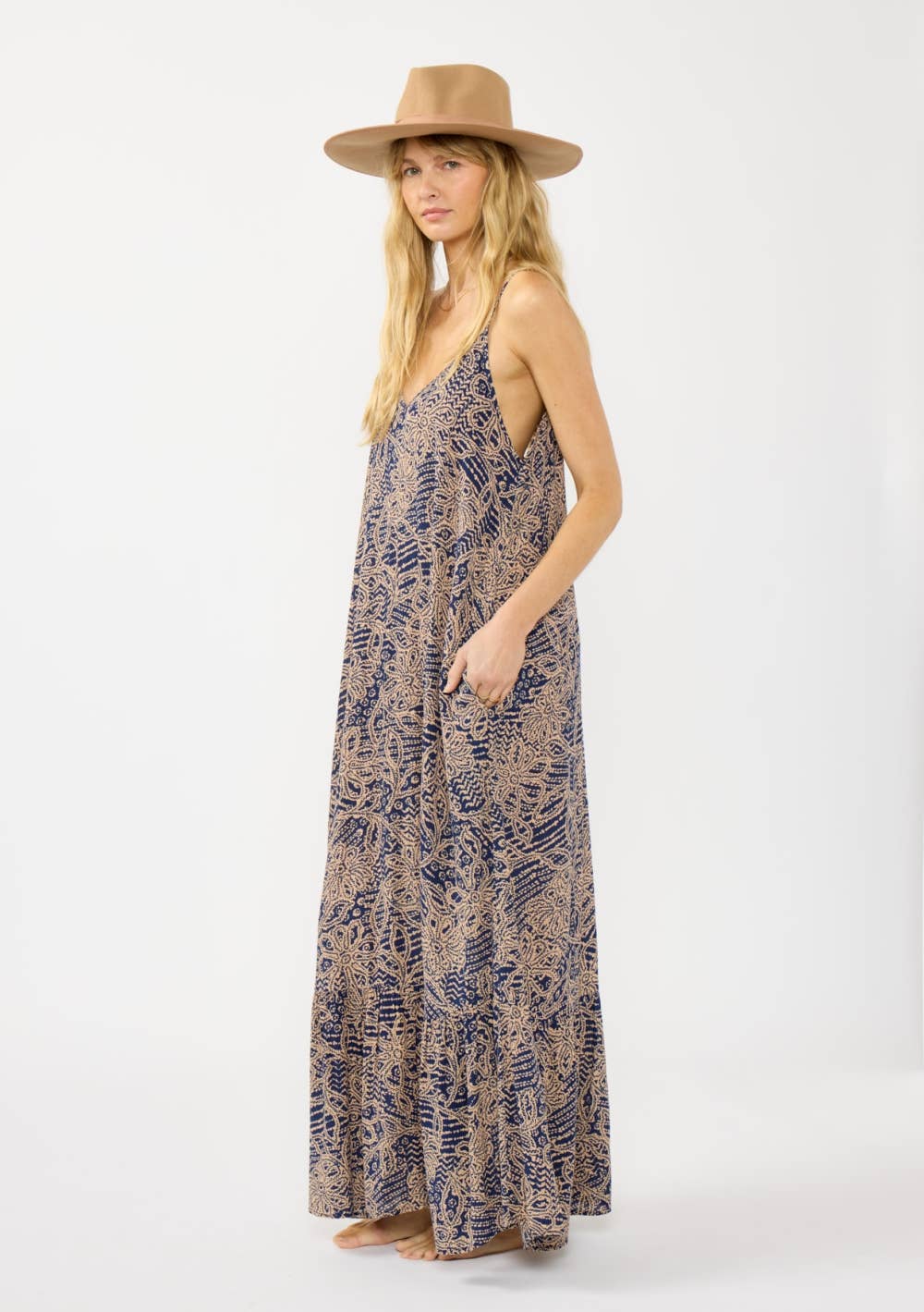 Navy Floral Maxi Dress