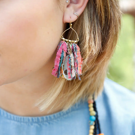 Kantha Fringe Earrings