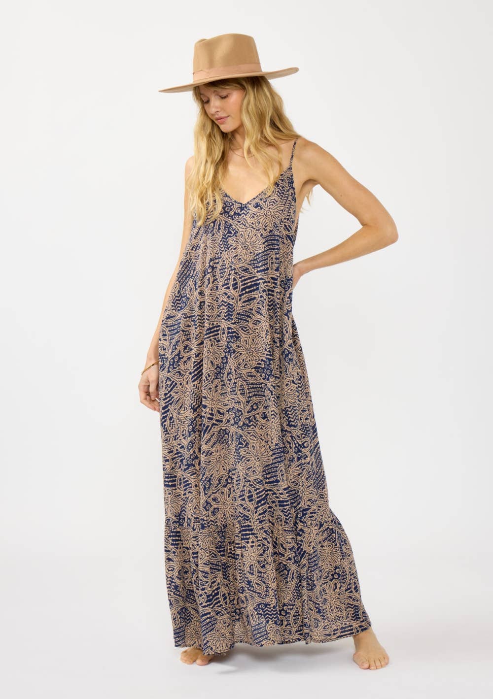 Navy Floral Maxi Dress