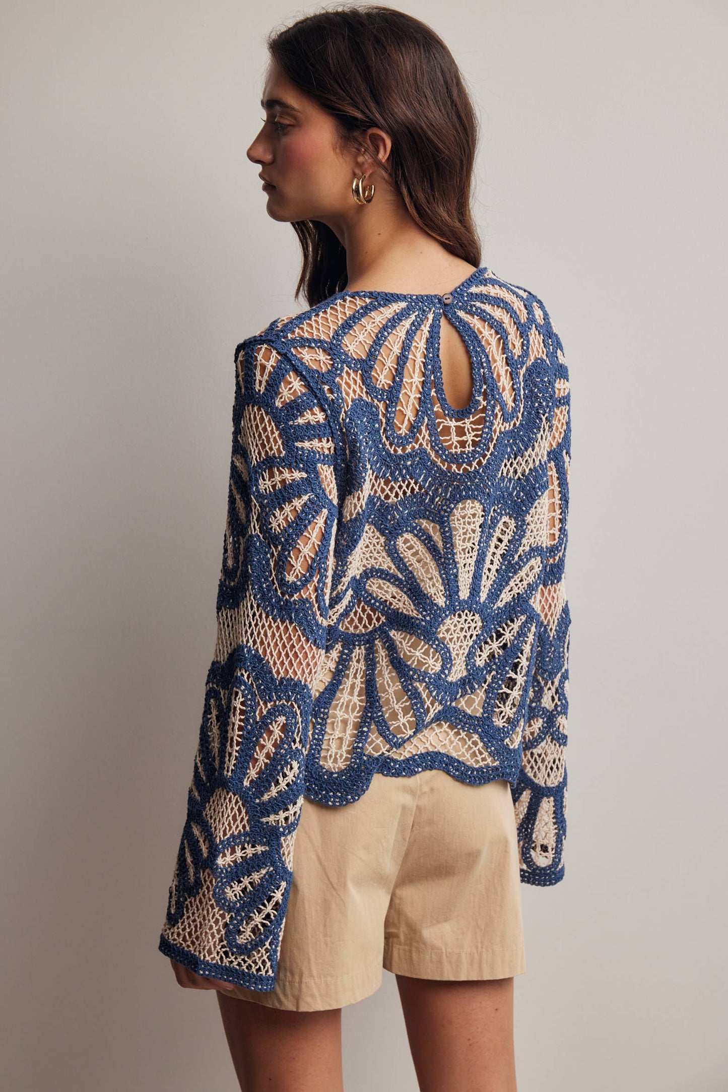 Vintage Bloom Crochet Sweater
