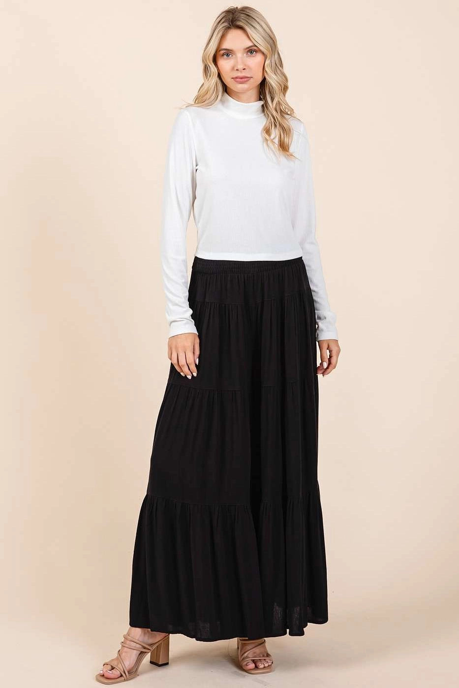 Black Tiered Pants