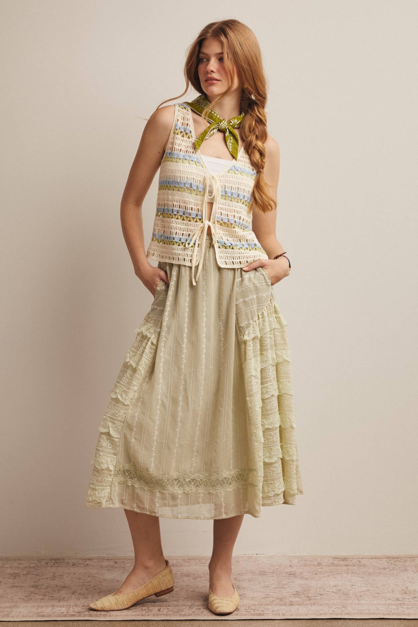 Canyon Stripe Crochet Vest
