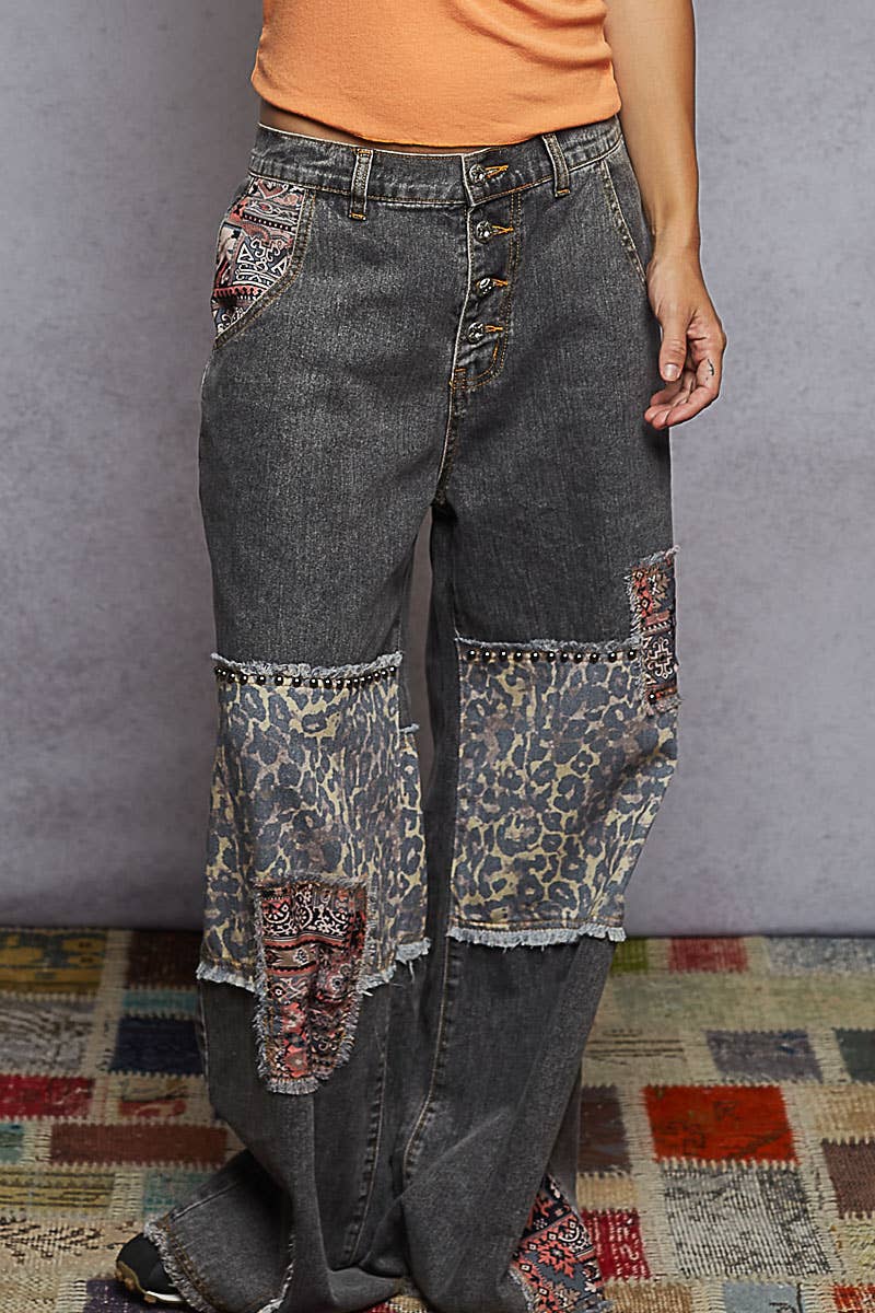 Indigo Edge Patchwork Pants