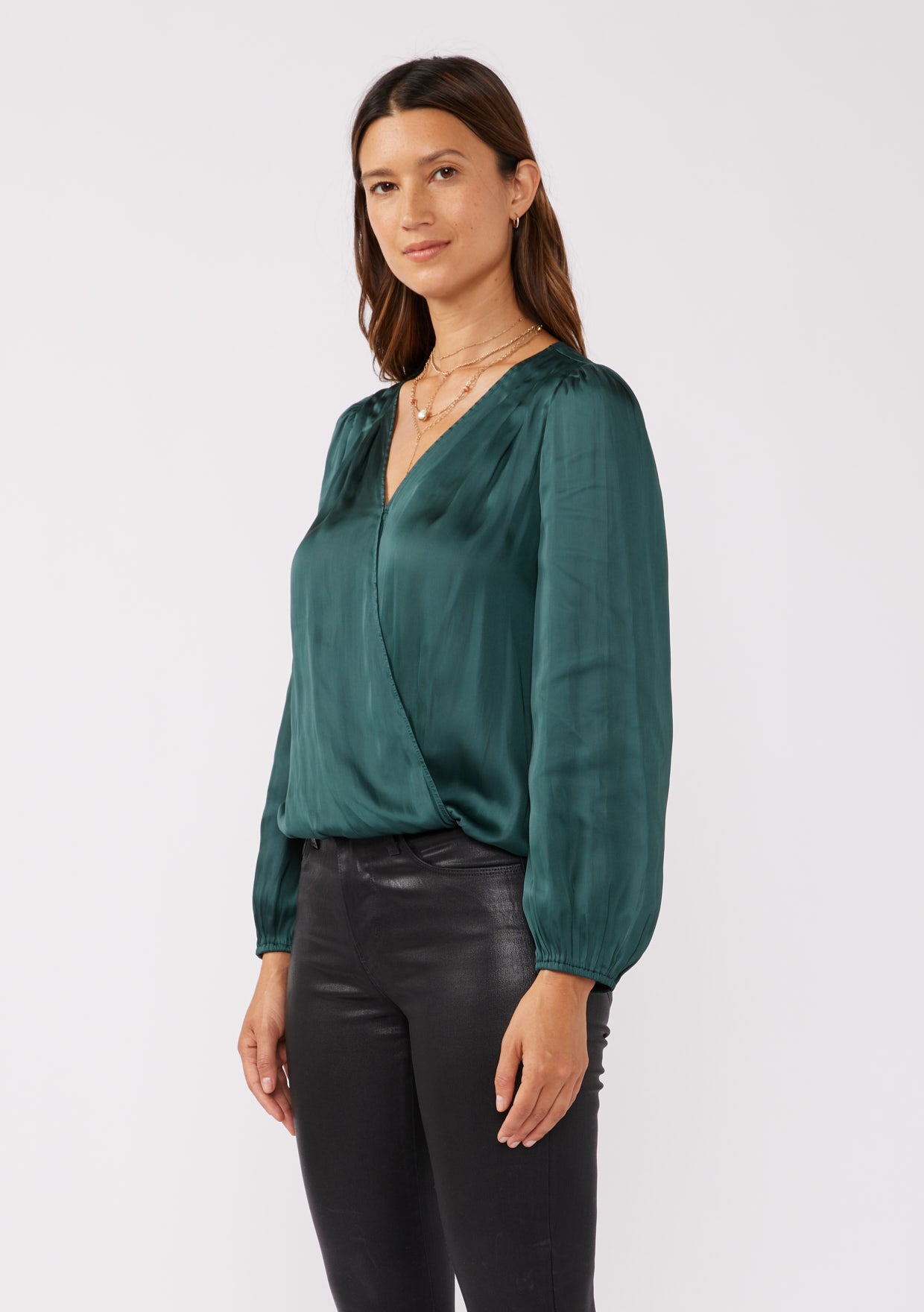 Evergreen Satin Blouse