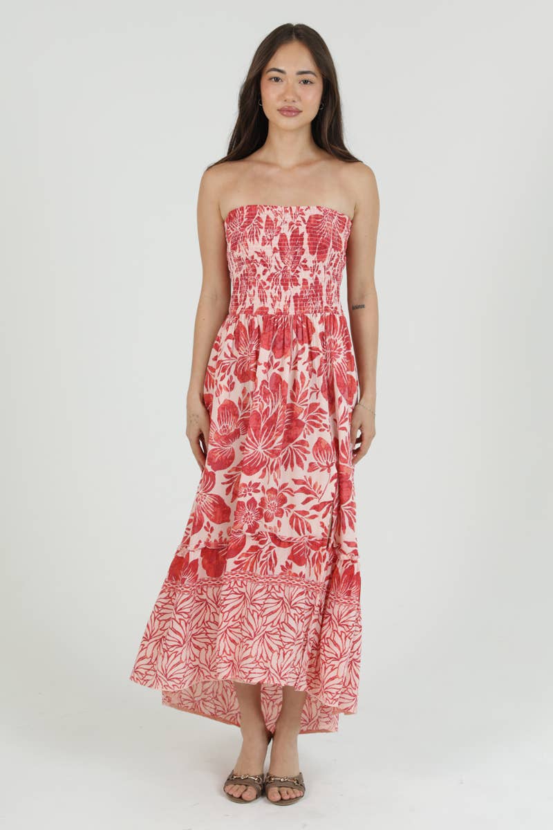 Hibiscus Smocked Maxi Dress