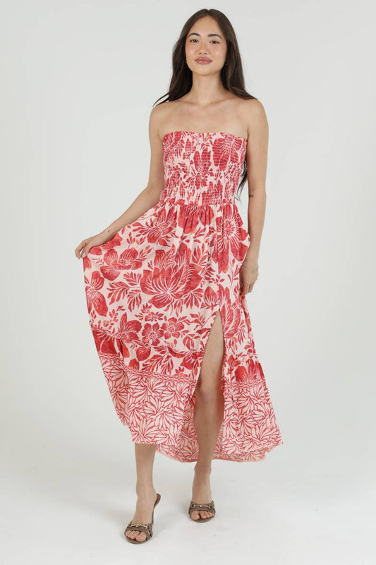 Hibiscus Smocked Maxi Dress
