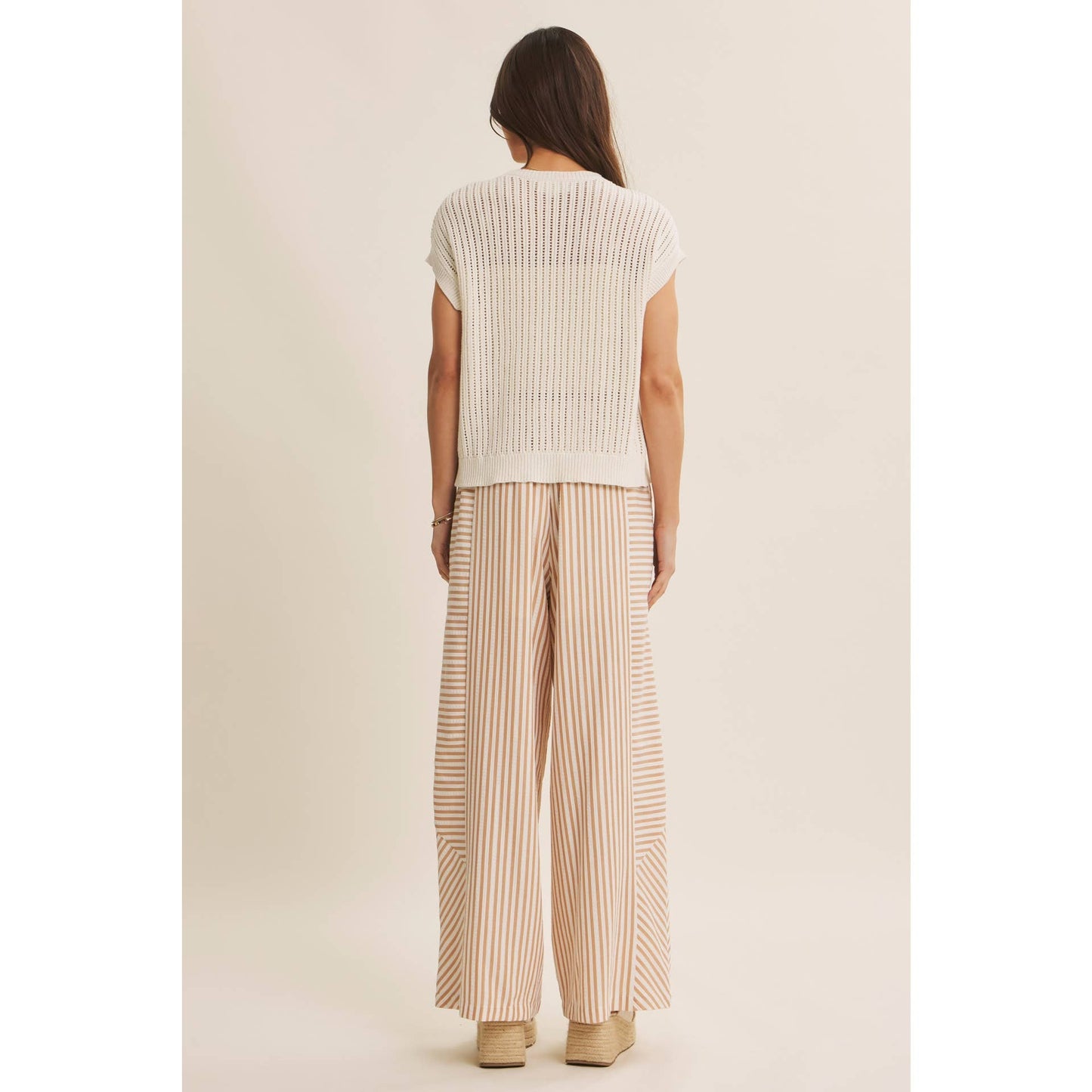 The Laurel Open-Knit Button-Down Sweater