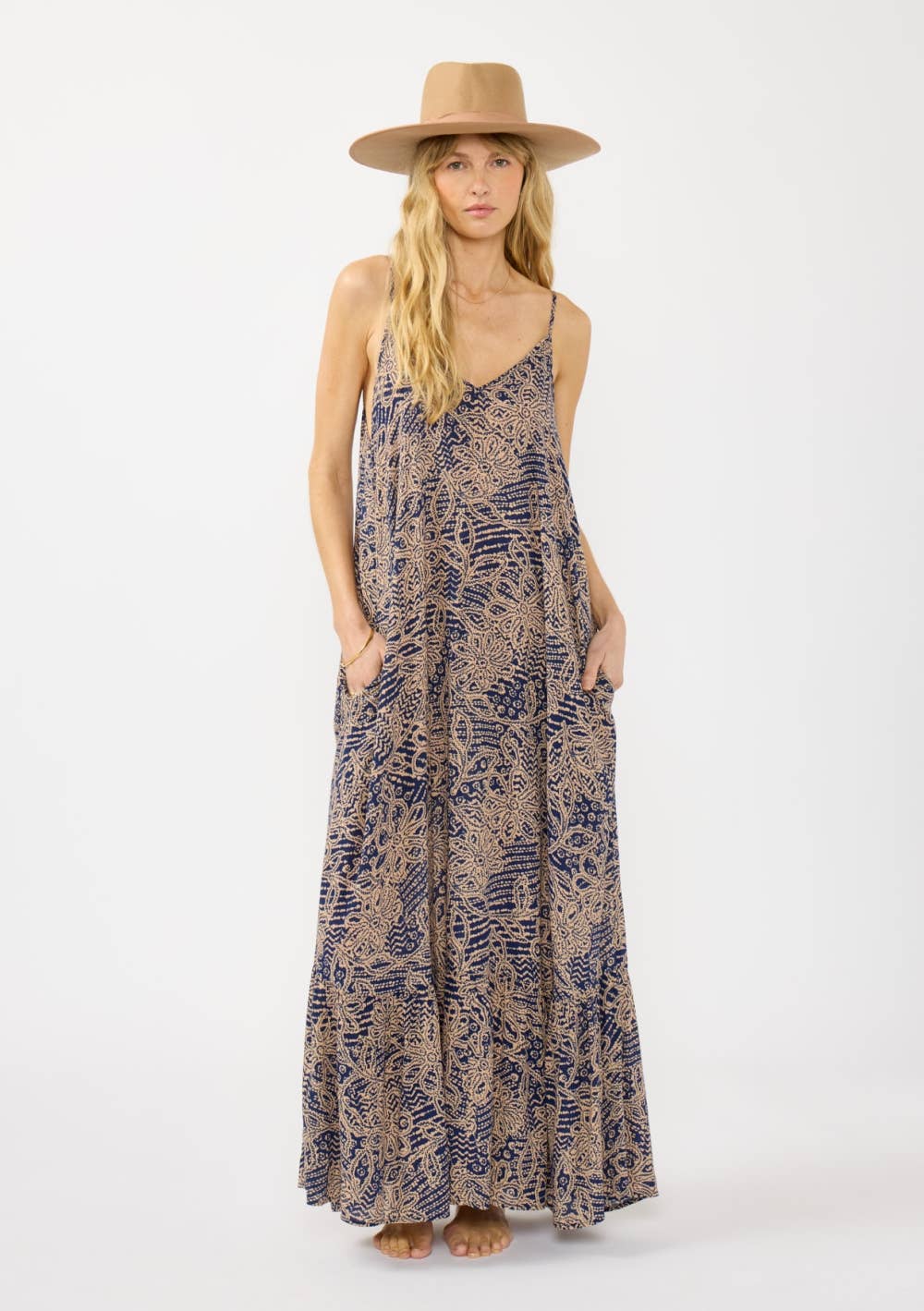 Navy Floral Maxi Dress