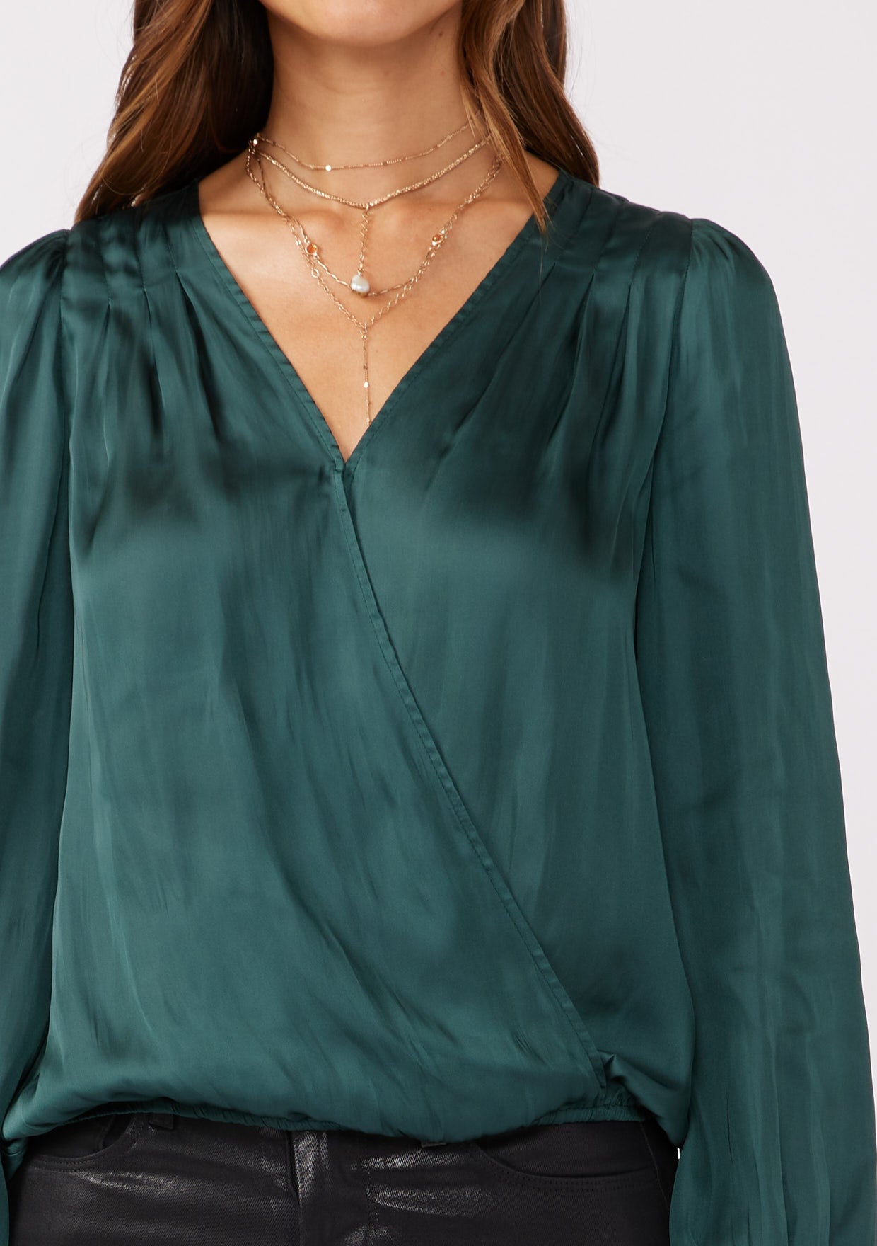 Evergreen Satin Blouse