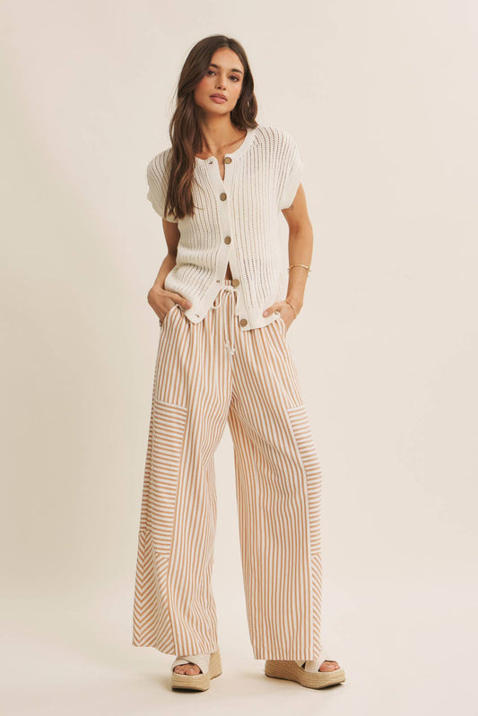 The Laurel Open-Knit Button-Down Sweater