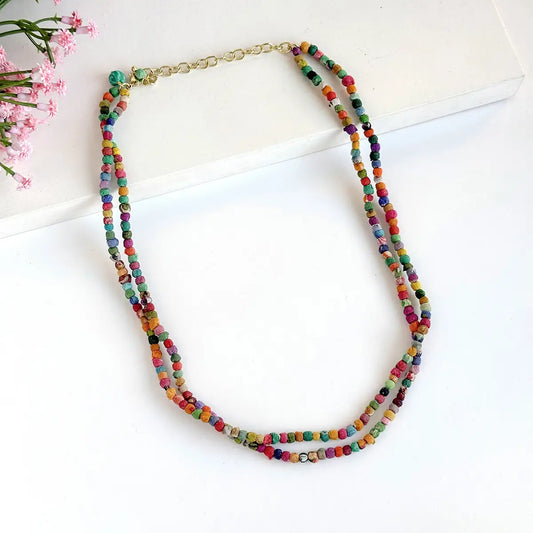Kantha Double Strand Necklace