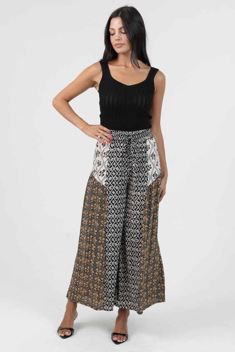 Marigold Trellis Wide-Leg Pants