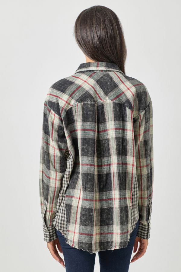 Black Plaid Shirt Jacket