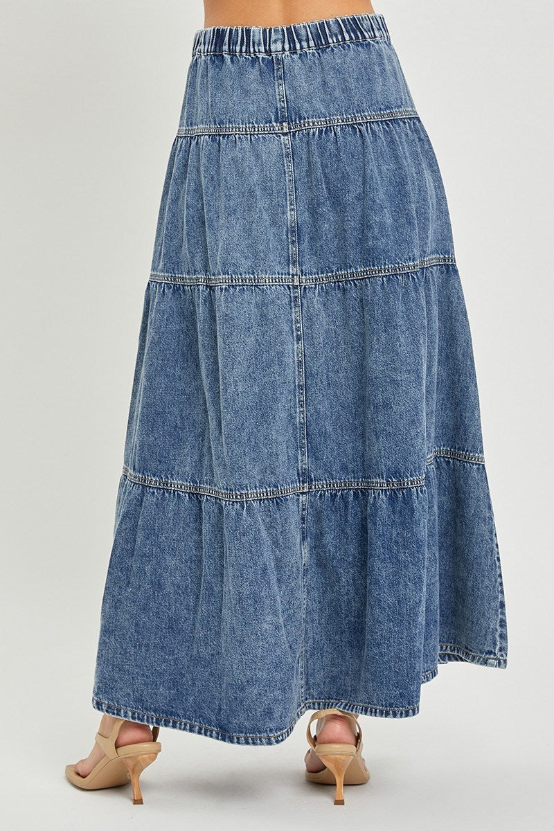 Risen Denim Skirt