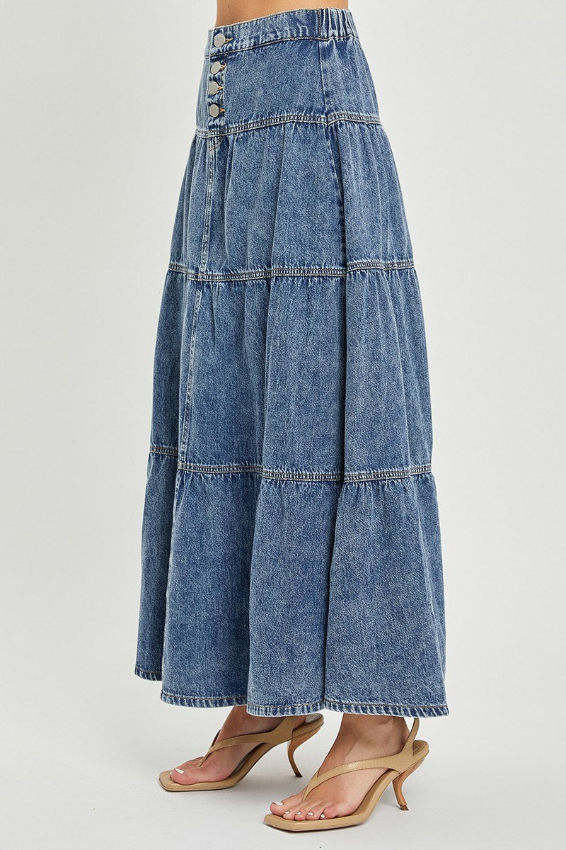 Risen Denim Skirt