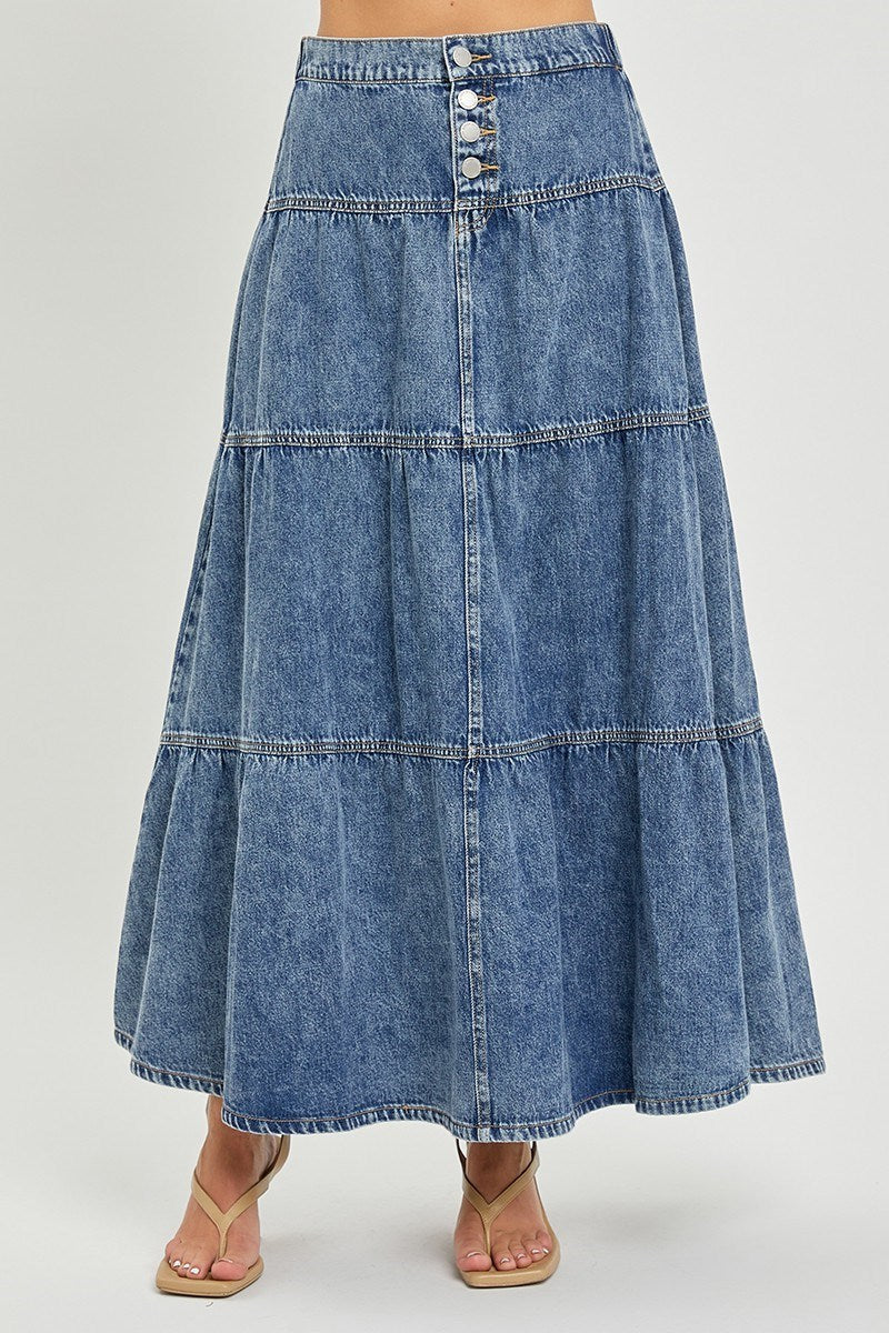 Risen Denim Skirt