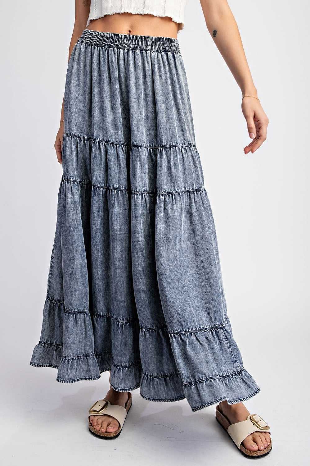 Denim Tencel Skirt