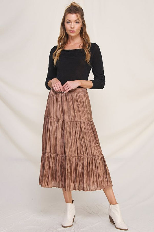 Mocha Crinkle Skirt