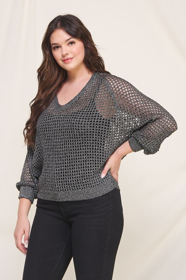 Silver Crochet Sweater