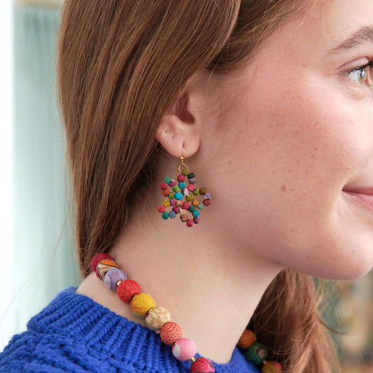Kantha Flower Earrings
