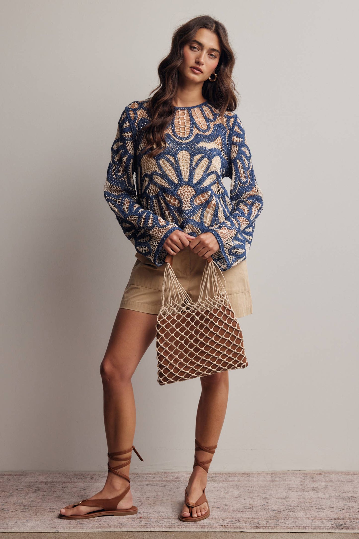 Vintage Bloom Crochet Sweater