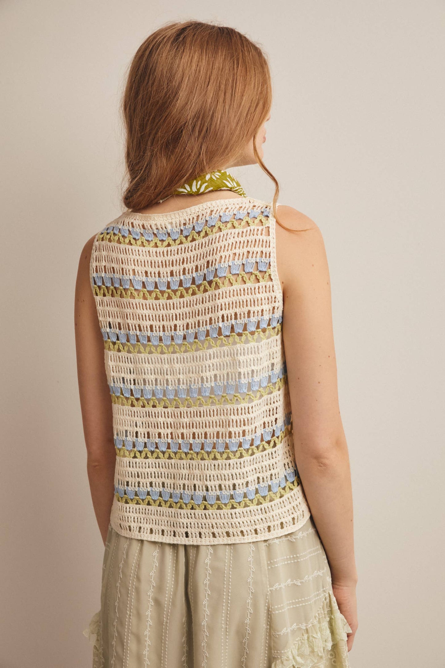 Canyon Stripe Crochet Vest